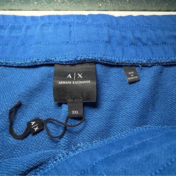 Armani Exchange Men's Athletic Shorts in Blue and Black Big &Tall XXL Drawstring - Picture 4 of 7